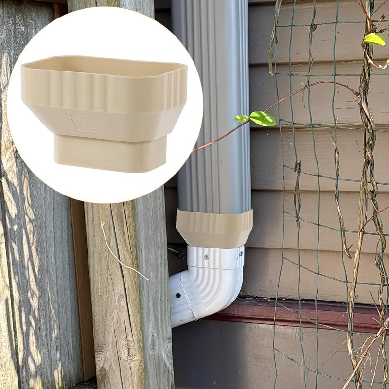 VYH 3x4 to 2x3 Gutter Downspout, Downspout to Downspout Adapter (Cream 2 Pack) - Image 5